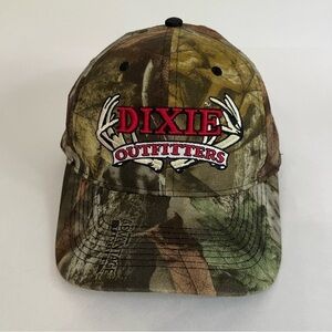 Dixie Outfitters Logo with Antlers & Advantage Timber Camo adjustable hat; OS